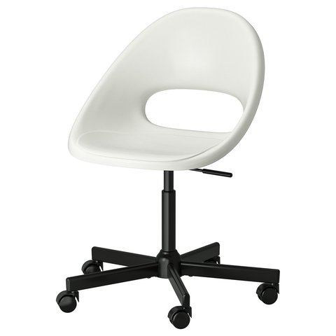 LOBERGET / MALSKÄR Swivel chair - white/black